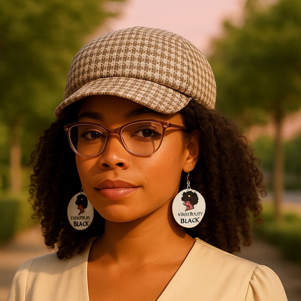 Boho Classic Houndstooth Beret – Stylish & Versatile British-Style Painter Hat